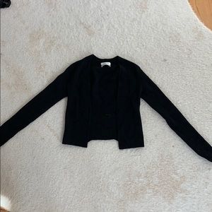 Babaton Black Wool Ribbed Cardigan XS